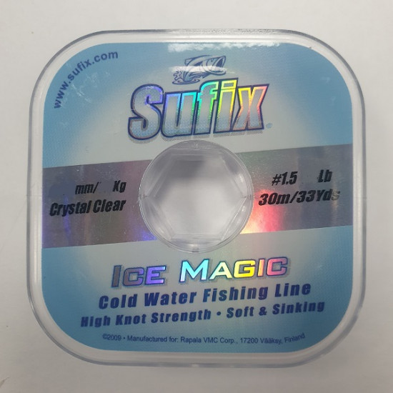 Леска зимняя SUFIX Ice Magic x12 прозрачная 30м 0.105мм 1,2кг