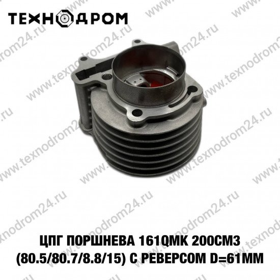ЦПГ (поршневая) 161QMK 200см3 (80.5/80.7/78.8/15) с реверсом d=61mm