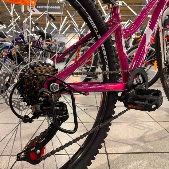 Велосипед NOVATRACK 24" JENNY сталь 12", пурпурный, 6 скор. TZ500/TS-38/SG-6S диск.тормоз