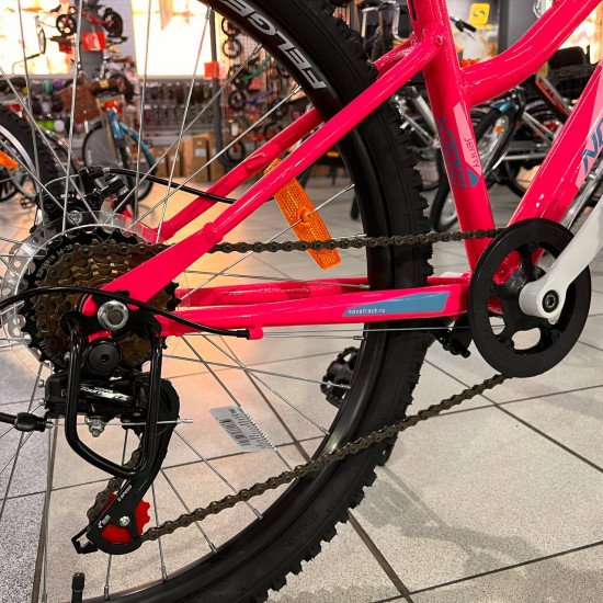 Велосипед NOVATRACK 24" JENNY сталь 12", розовый, 6 скор. TZ500/TS-38/SG-6S диск.тормоз