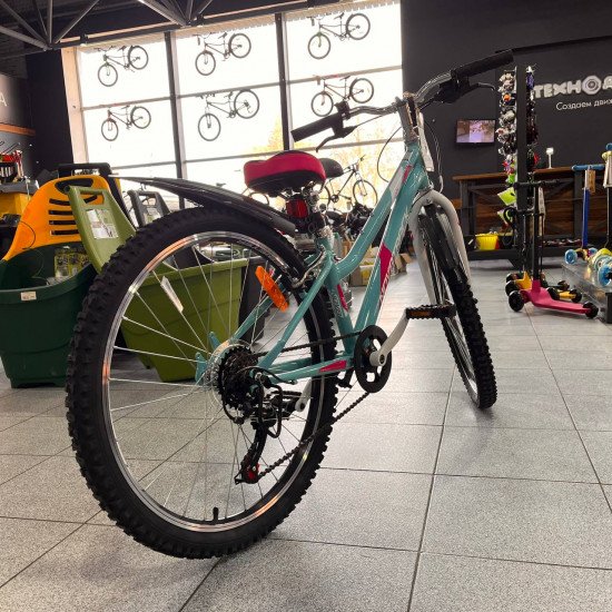 Велосипед NOVATRACK 24" JENNY сталь 12", голубой, 6 скор. TZ500/TS-38/SG-6S V-brake