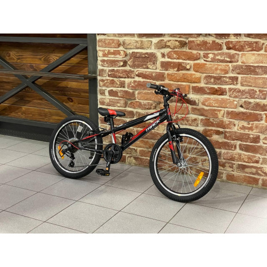 Велосипед NOVATRACK 20" RACER, черный, сталь, 6 скор., Microshift TS38-6/Shimano, V-Brake