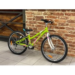 Велосипед NOVATRACK 24" JENNY сталь 12", салатовый, 6 скор. V-brake