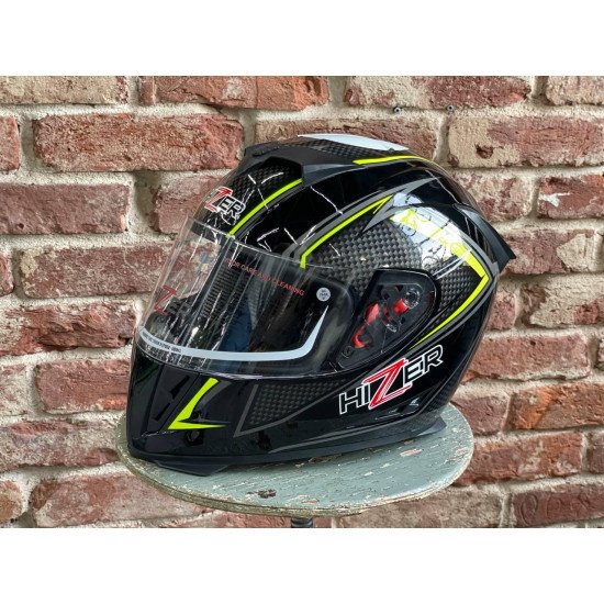 Шлем мото HIZER J5311 (L) #1 black/lemon