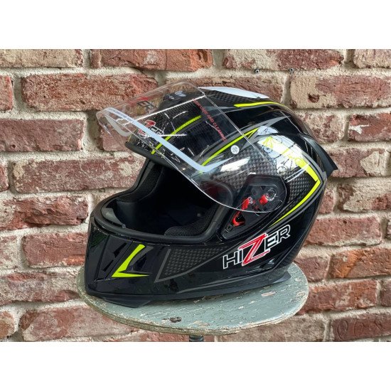 Шлем мото HIZER J5311 (L) #1 black/lemon