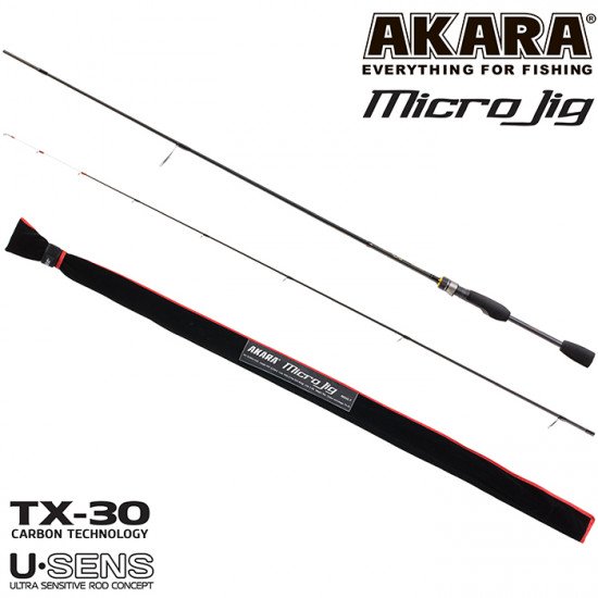 Спиннинг шт. уг. 2 колена Akara SL1003 Micro Jig 702UL-T TX-30 (0,6-8) 2,1 м