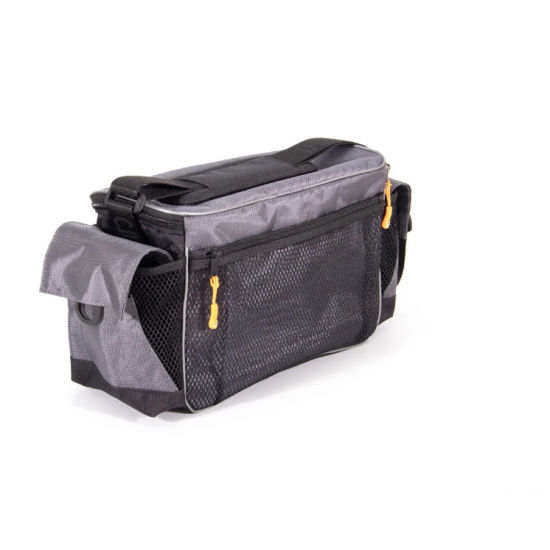 Сумка рыболовная "СЛЕДОПЫТ" Base Lure Bag L, 36х22х15 см, цв. серый + 3 коробки Luno 20/2/